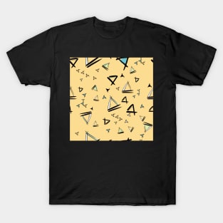 Doodle Triangles on a yellow background T-Shirt